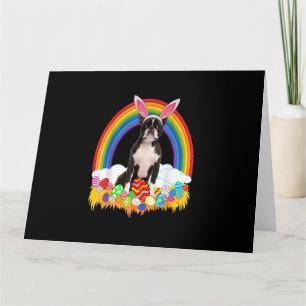 Cartão Engraçado Boston Terrier Páscoa de cachorro com ca