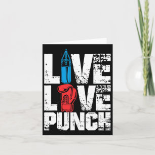Cartão Engraçado Boxando, Tee Live Love Punch