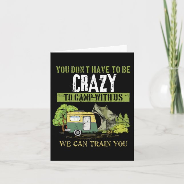 Cartão Engraçado Camping Lover Crazy Piada (Frente)