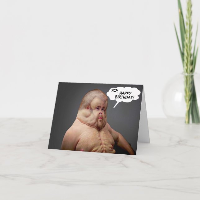 Cartão Engraçado Cara de Humor WTF Birthday (Frente)