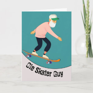Cartão Engraçado Cara de Skater Macho Mais Velho