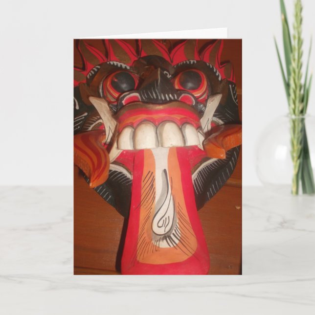 Cartão Engraçado Carinho, Máscara de Halloween (Frente)