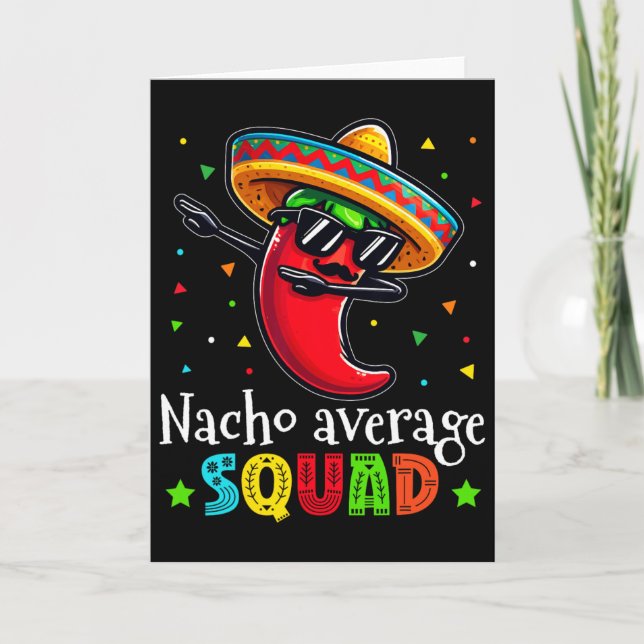 Cartão Engraçado Cinco De Mayo Nacho Equipe Média Chilli  (Frente)