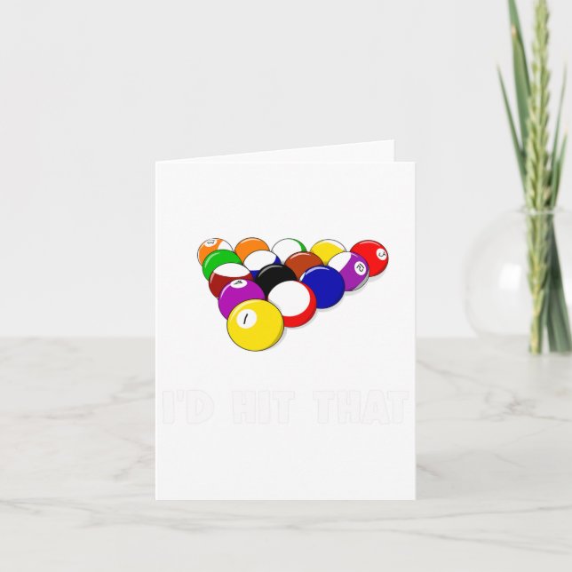 Cartão Engraçado Citação De Piscina Id Atingiu O Jogador  (Frente)