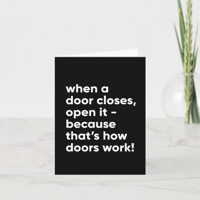 Cartão Engraçado citação inspiracional em preto e branco (Frente)