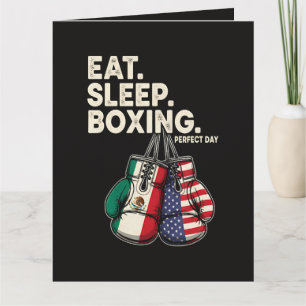 Cartão Engraçado Comer Dormir Repetir Boxe