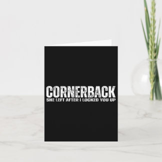 Cartão Engraçado Cornerback, atleta de futebol, citação d