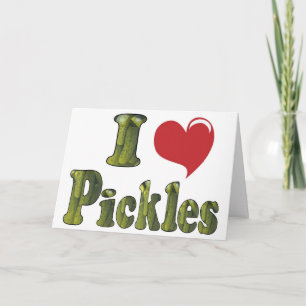 Cartão Engraçado Cute Eu Amo Picles