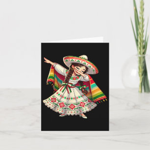 Cartão Engraçado Dabbing mexicano Poncho Sombrero Cinco D