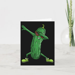 Cartão Engraçado Dabbing Pickle Gift Cute Dancing Pepino