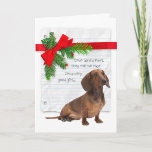 Cartão Engraçado Dachshund Bom Natal