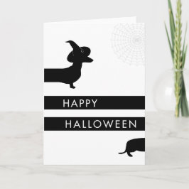 Cartão Engraçado Dachshund Halloween