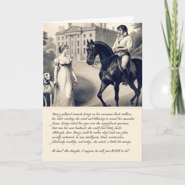 Cartão engraçado Darcy Orgulho e Preconceito Jane  (Frente)