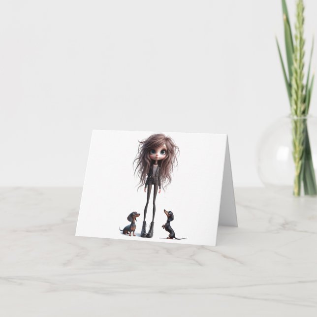 Cartão Engraçado de Cães Gótico (Frente)