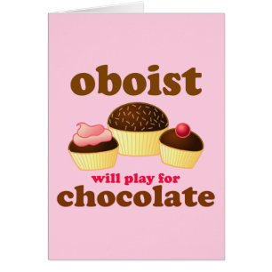 Cartão engraçado de Oboe do chocolate