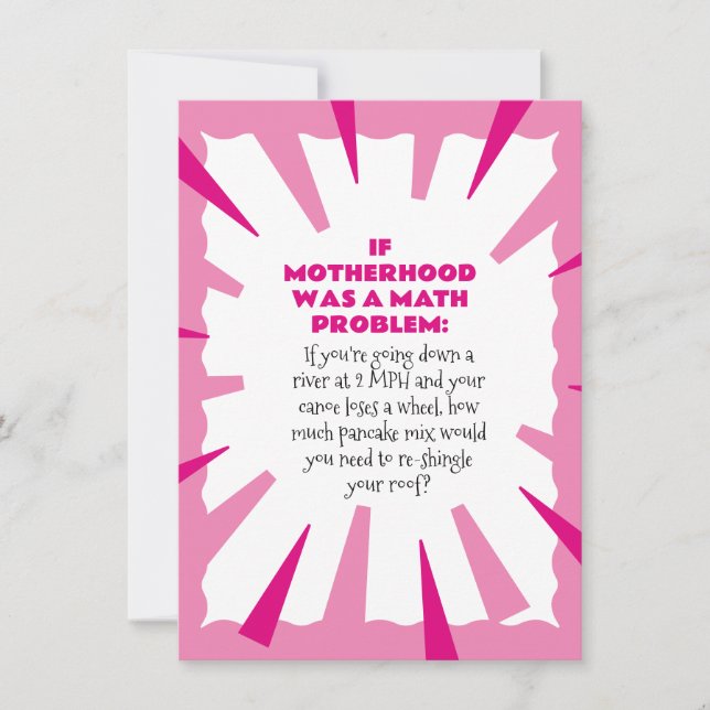 Cartão Engraçado de Problema Matemático do Dia de  (Frente)