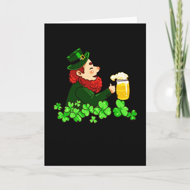 Cartão Engraçado Desenho do Leprechaun Irlandês (Frente)