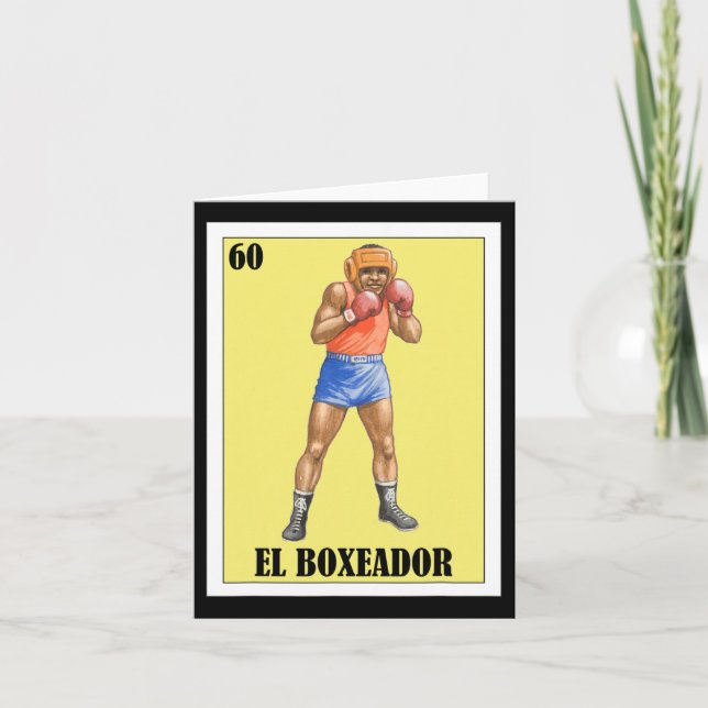 Cartão Engraçado Design de Boxing Mexicano - El Boxeador  (Frente)