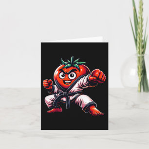 Cartão Engraçado Design de Tomate Karate Para Amantes De 