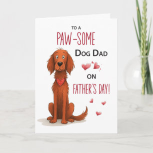 Cartão Engraçado Dia do Pai Irlandês Setter do Cão
