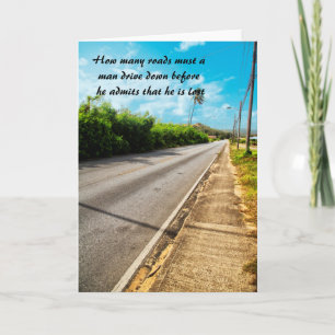 Cartão Engraçado dizer "Machos Condutores" Quantas Estrad