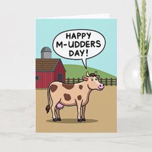 Cartão engraçado do Dia das Mães com vaca