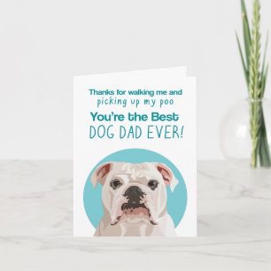 Cartão engraçado do Dia dos Pais com Bulldog Inglê