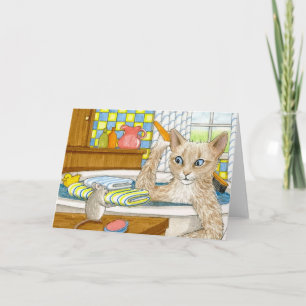 Cartão engraçado do gato 345