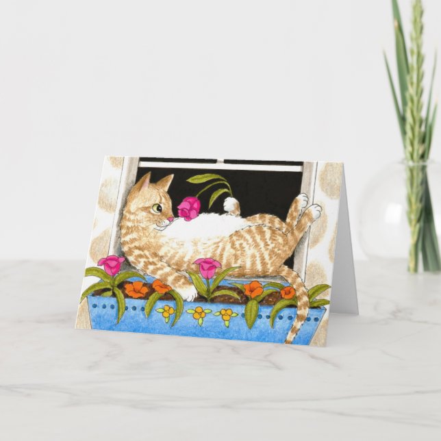 Cartão engraçado do gato 451 (Frente)