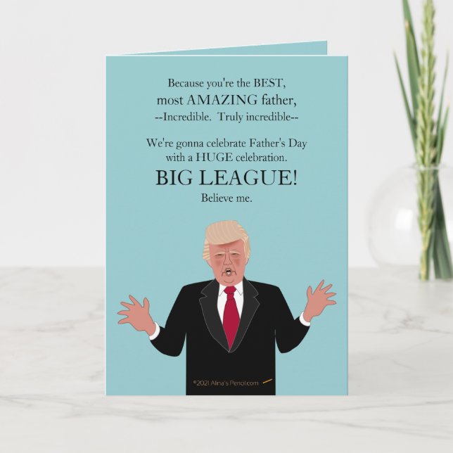 Cartão Engraçado Donald Trump Feliz Dia de os pais Person (Frente)