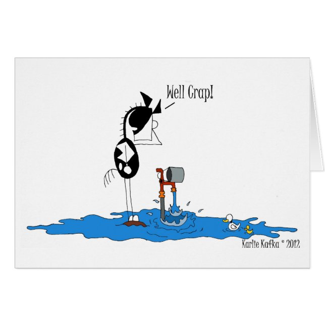 Cartão engraçado dos desenhos animados do cavalo (Frente Horizontal)