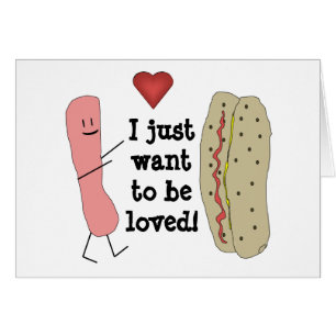 Cartão engraçado dos desenhos animados do Hotdog