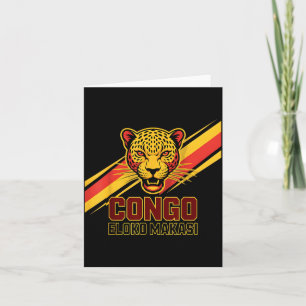 Cartão Engraçado Eloko Makasi Leopardo Dr Congo Meninos F