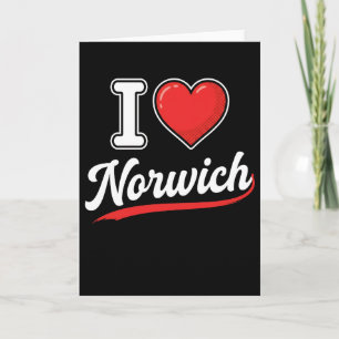Cartão engraçado Eu Amo Norwich Gráfico de Turismo Retro