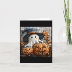 Cartão Engraçado Fantasma Pumpkin Bonito Patches de Hallo