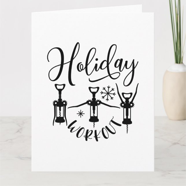 Cartão Engraçado Feliz Natal Workout (Frente)