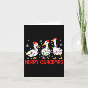 Cartão Engraçado Feliz Quackmas Pato de Papai Noel Luz de