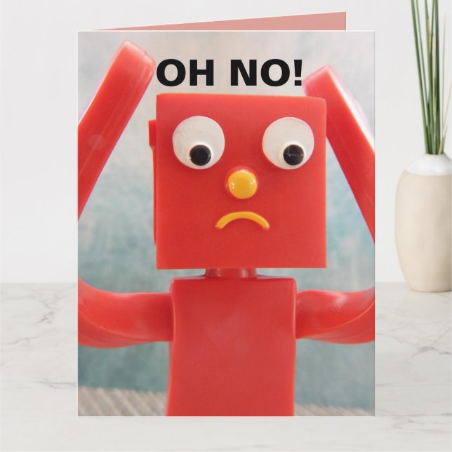 CARTÃO ENGRAÇADO FICAR MAIS VELHO OH NÃO! HOMEM DE BORRAC (Frente)