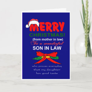 Cartão engraçado filho da lei no Natal