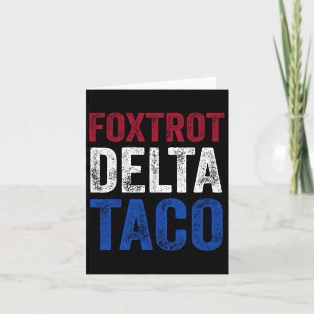 Cartão Engraçado Foxtrot Delta Taco8 (Frente)