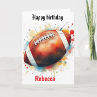 Engraçado Futebol Watercolor Splas Birthday Gridir