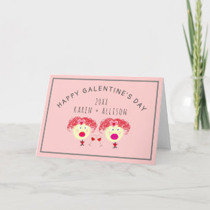Cartão Engraçado Galentine Day BFF Coração Vermelho Ro