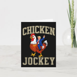 Cartão Engraçado Galinha Jockey Trump