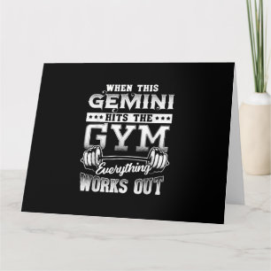 Cartão Engraçado Gemini Gym Workout Design