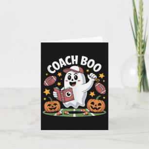 Cartão Engraçado Ghost Futebol Coach Halloween Design Par