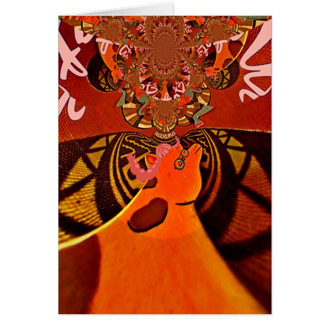 Cartão Engraçado Girafa: Um Charme Africano Caleidoscópic (Frente)