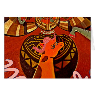 Cartão Engraçado Girafa: Um Charme Africano Caleidoscópic