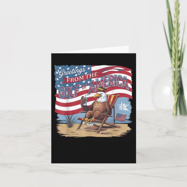 Cartão Engraçado Golfo Dos Eua Trump Saudações Do Golfo D (Frente)