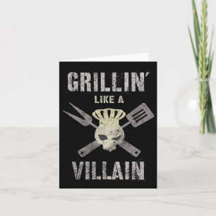 Cartão Engraçado Grillin Como Villain Gangster Chef Summe