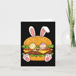 Cartão Engraçado Hamburger Coelhinha Páscoa Páscoa de Ovo